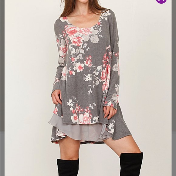 Vintage Floral Layered Dress - Picture 2 of 5